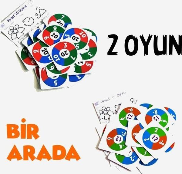 Oyunlarla Fen 2li Matematik Oyun Seti - Hedef 20 ve Hedef 12 Tamsayılar bir arada - Eğlenceli Öğretici İşlem Oyunu - Image 1