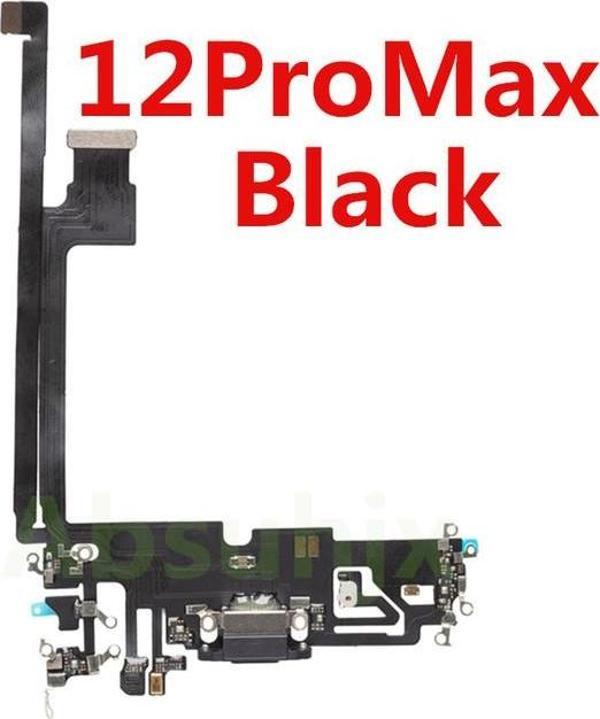 Tkgz İphone 12 PRO MAX FULL Şarj Soketi (SİYAH) - Image 1