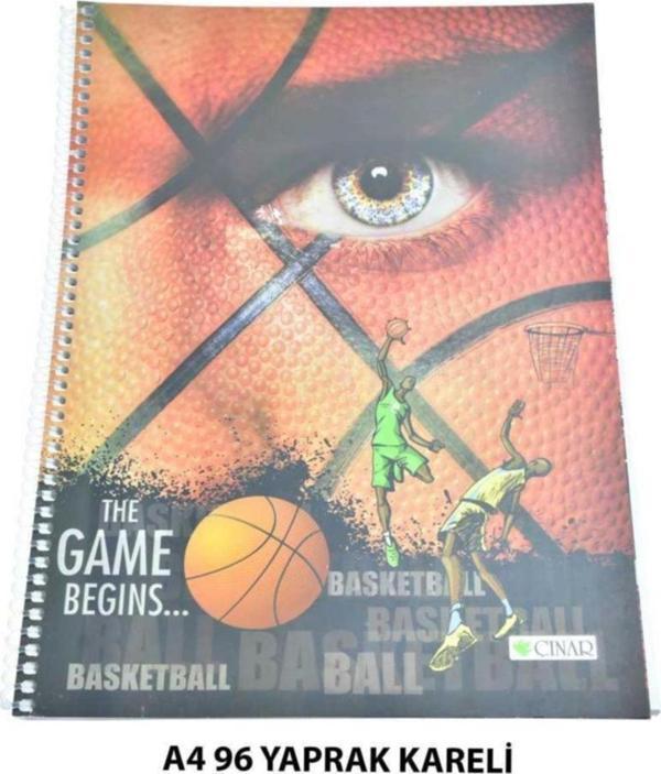 3 Çınar Çınar Spiralli A4 Kareli Defter 96 Yaprak - Image 1