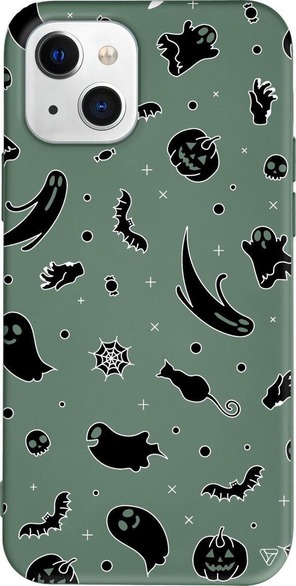 iPhone 15 Uyumlu Yeşil Renkli  Cadılar Bayramı Halloween Black Telefon Kılıfı - Image 1