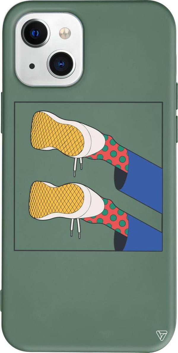 iPhone 15 Uyumlu Yeşil Renkli Silikon Fly Retro Koleksiyonu Telefon Kılıfı - Image 1