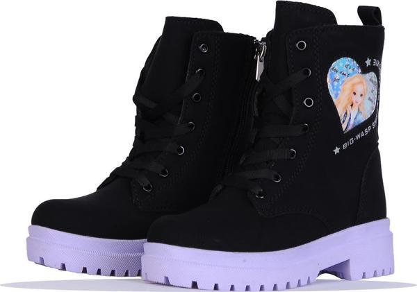 Twingo 2160 Siyah-Lila Zümrüt Kürklü Kız Çocuk Bot - Image 1