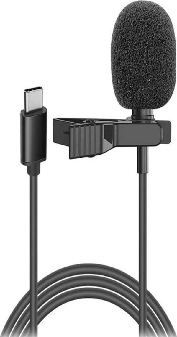Bayındır Cep Telefonu Mini Klipsli Mikrofon Type-C Uyumlu Kablo Uçlu Yaka Mikrofonu Lavalier - Image 1