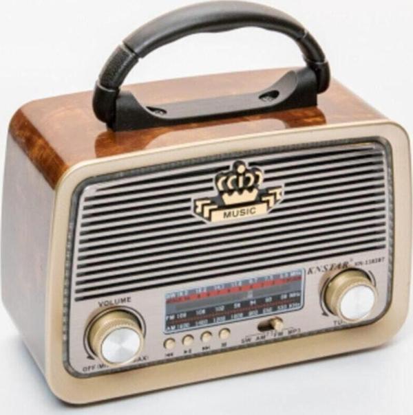 Knstar Şarjlı Ledli Retro Ahşap Radyo Mp3 Çalar Kn-1183Bt - Image 1