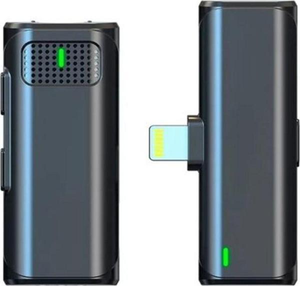 Ultratekno V8 İphone Lightning Uyumlu Kablosuz Yaka Mikrofonu Klipsli Şarj Ve Taşıma Kutulu - Image 1