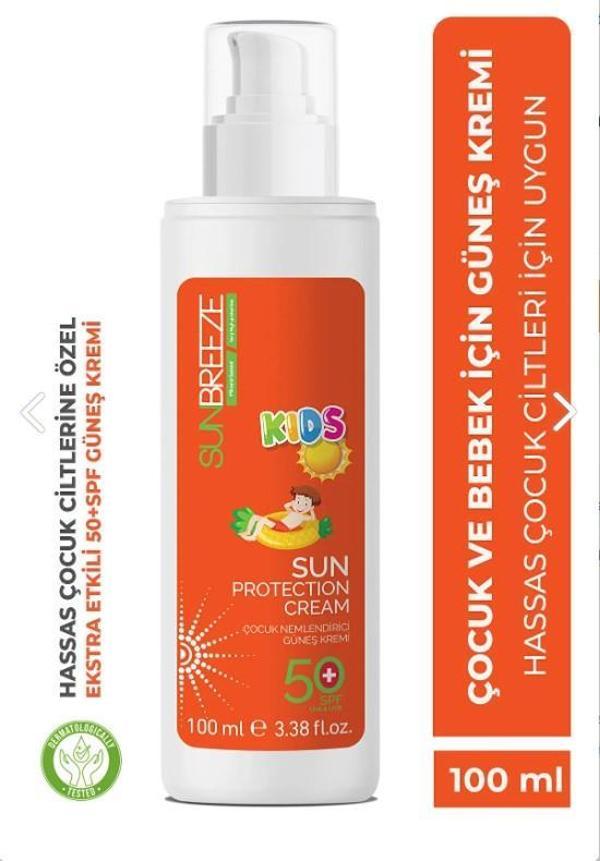 SUNBREEZE ÇOCUK NEMLENDİRİCİ GÜNEŞ KREMİ 50 SPF  100 ML - Image 1