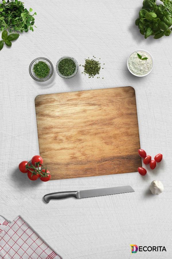 Cam Kesme Tahtası - Cam Kesme Tablası | Ahşap Görünümlü | 29cm x 34cm - Image 1