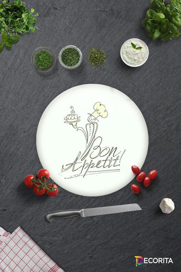 Cam Kesme Tahtası - Cam Kesme Tablası | Bon Appetit - Şef | Çap32cm - Image 1