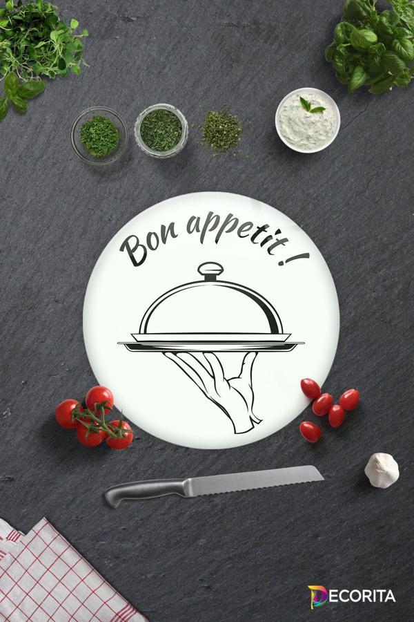Cam Kesme Tahtası - Cam Kesme Tablası | Bon Appetit - Servis | Çap32cm - Image 1