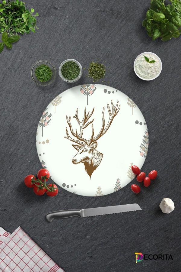 Cam Kesme Tahtası - Cam Kesme Tablası | Cervus Deer | Çap32cm - Image 1