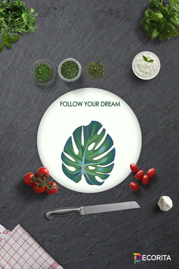 Cam Kesme Tahtası - Cam Kesme Tablası | Follow Your Dream | Çap32cm - Image 1