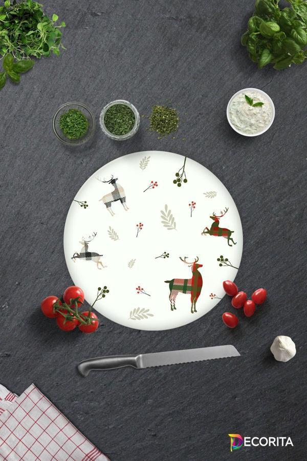 Cam Kesme Tahtası - Cam Kesme Tablası | Forest Deers | Çap32cm - Image 1