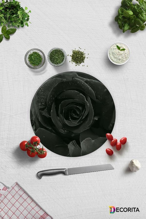 Cam Kesme Tahtası - Cam Kesme Tablası | Karagül Desen | Çap32cm - Image 1