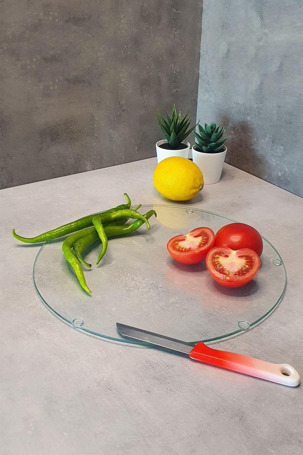 Cam Kesme Tahtası - Cam Kesme Tablası | Saydam | Çap32cm - Image 1
