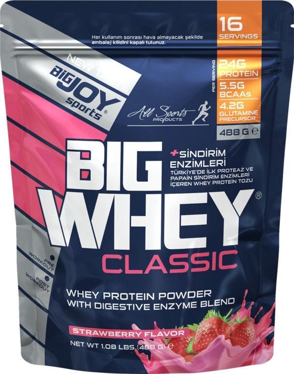 Bigjoy Sports Bigwhey Classic Çilek Doypack 488G 16 Servis - Image 1