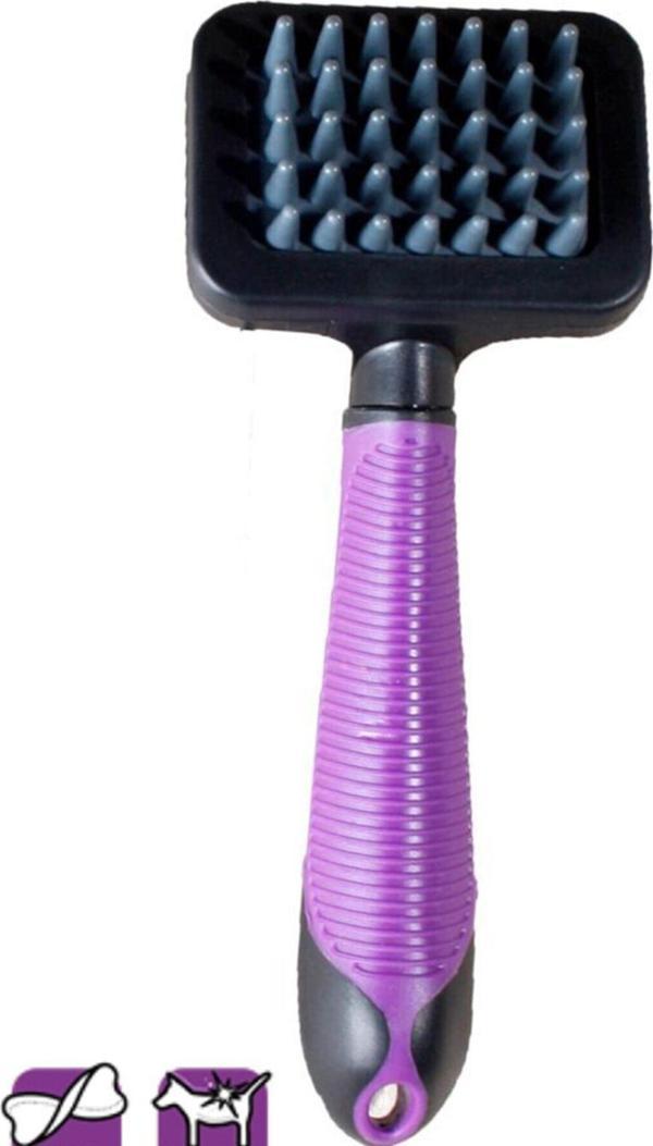 Karlıe Kedi Masaj Fırçası 8x7x4 Cm Mor-siyah - Image 1