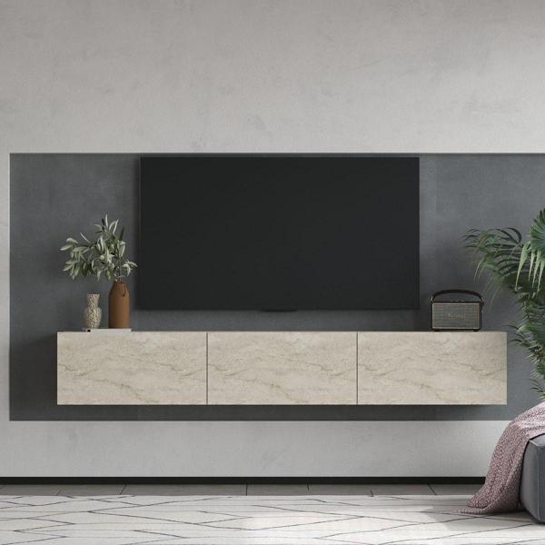 Mert Sert Mobilya Alfa Tv Sehpası Tv Ünitesi 180 cm Traverten - Image 1