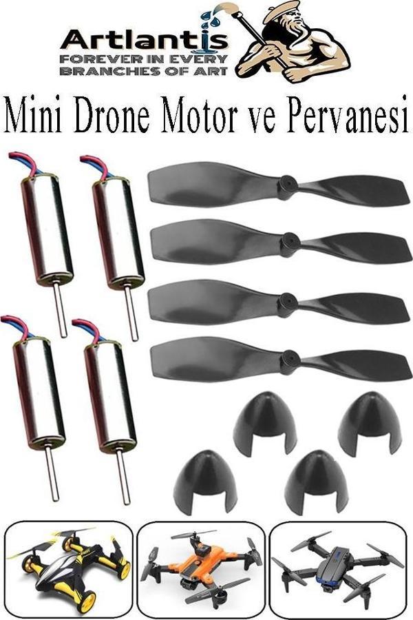 Drone Motoru VE Pervanesi 4 Adet Dc Mini Dron Motor Yüksek Hızlı Çekirdeksiz Pervane Kanatı Deney Okul Helikopter Uçak - Image 1