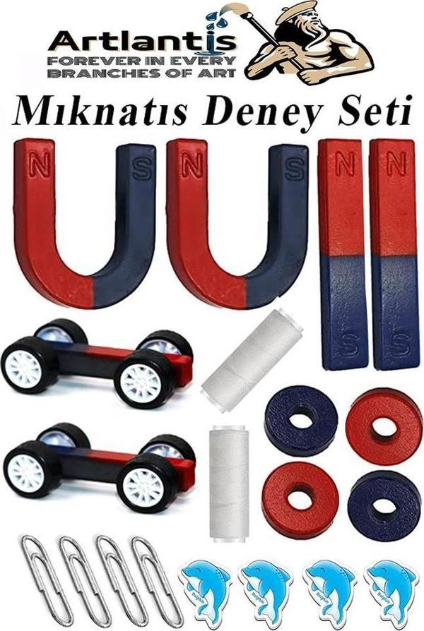 Mıknatıs Seti 20 Parça 1 Paket Deney Malzemesi Okul Projeleri İçin Manyetik U I Araba Halka Mıknatıs Deney Oyun Seti - Image 1