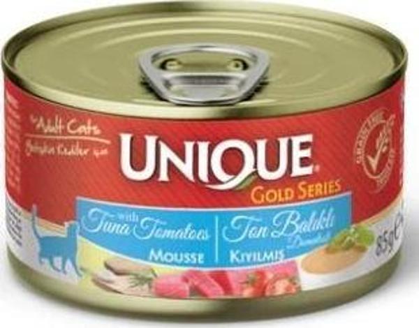 Unique Gold Series Ton Balıklı Domatesli Konserve Yaş Kedi Maması 85 gr - Image 1