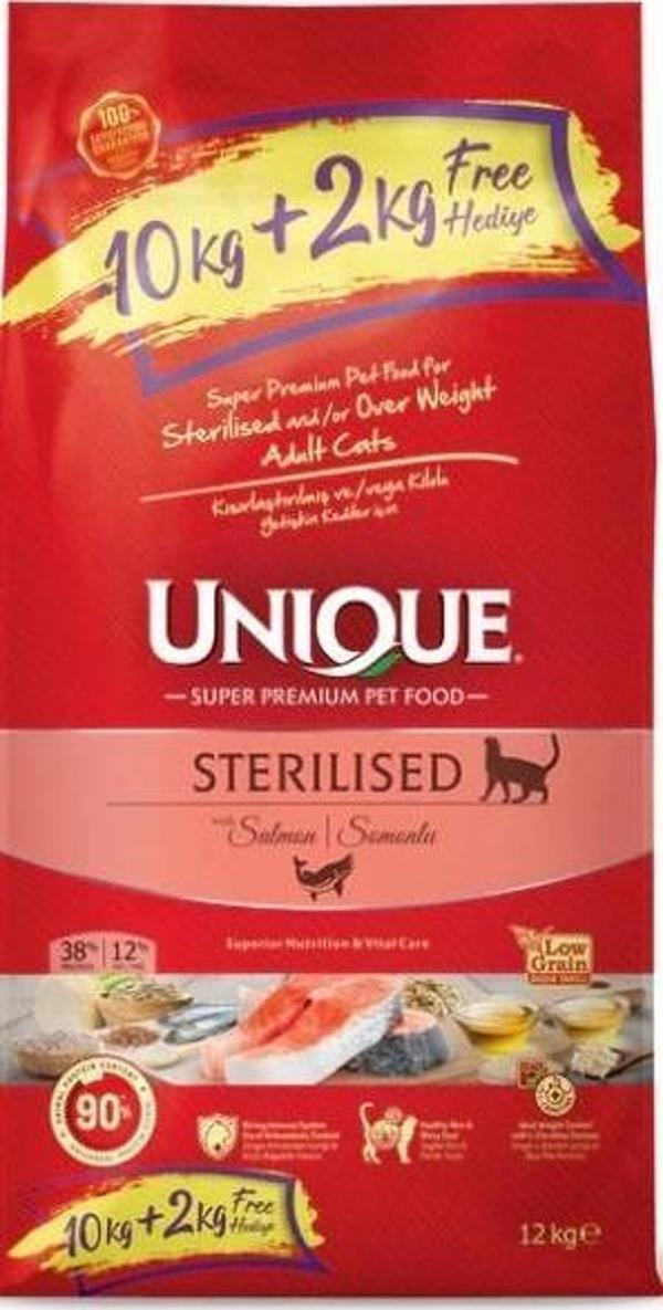 Unique Sterilized Kısırlaştırılmış Somonlu Yetişkin Kedi Maması 10+2 Kg - Image 1