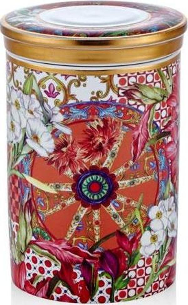 Lilyum Desen Porselen Baharatlık Kavanoz Large 17cm - Image 1