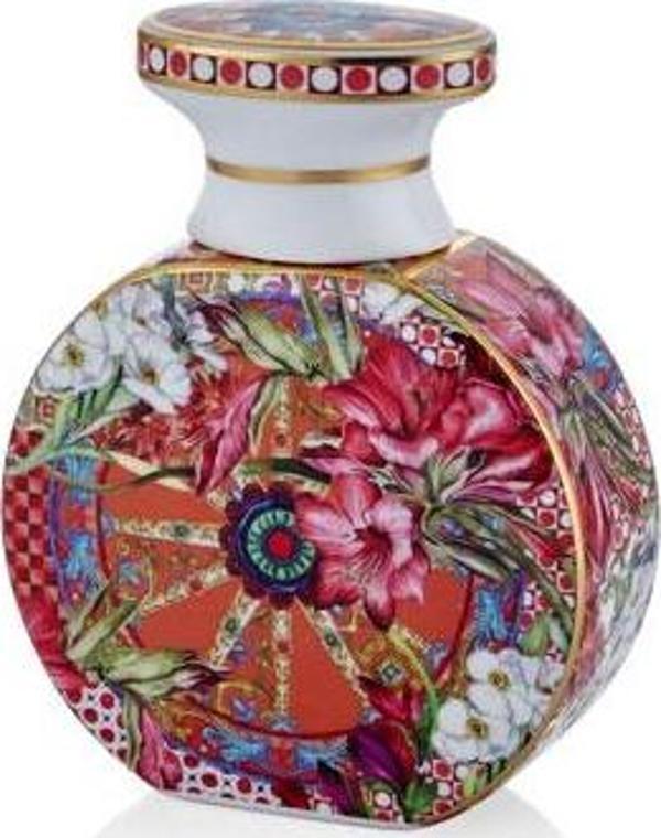 Lilyum Desen Porselen Parfüm Şişesi 240ml Medium 10cm - Image 1