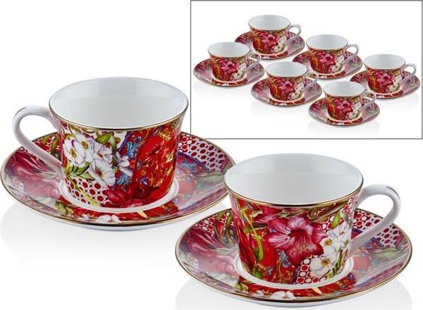 Lilyum Desen 6lı Çay Fincanı Seti - Image 1