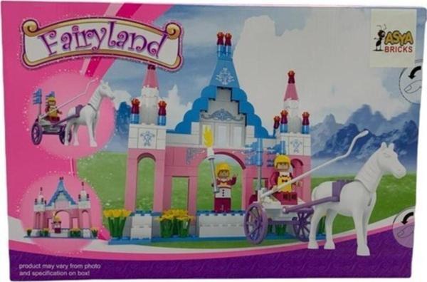 Asya Oyuncak Fairyland Lego Şato Ve Arabalı At 245 Parça Yapım Seti - Image 1