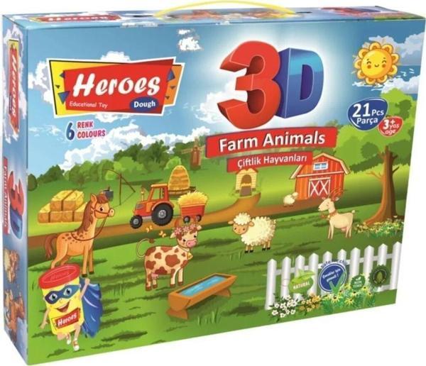 HEROES TOYS Heroes Dough Oyun Hamuru Çiftlik Hayvanları Seti 21 Parça Ern570 - Image 1