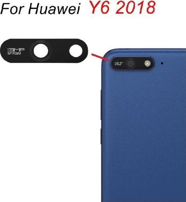 Tkgz Huawei Y6 2018 Arka Kamera Camı Lens Yapışkanlı - Image 1