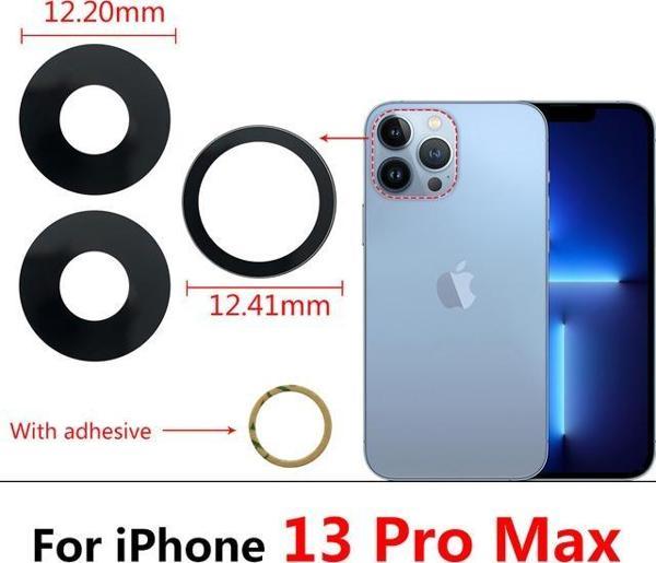 Tkgz İphone 13 PRO MAX 3LÜ Arka Kamera Camı Lens Yapışkanlı - Image 1