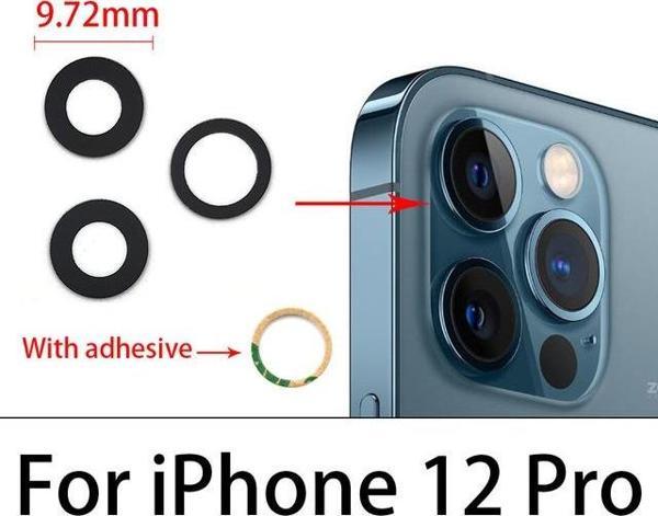 Tkgz İphone 12 PRO Arka Kamera Camı Lens Yapışkanlı - Image 1
