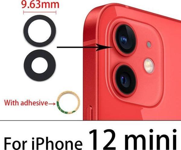 Tkgz İphone 12 MİNİ Arka Kamera Camı Lens Yapışkanlı - Image 1