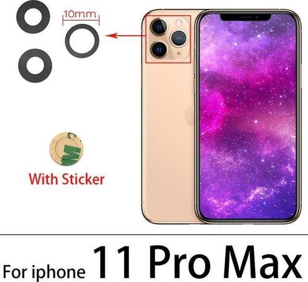 Tkgz İphone 11 PRO MAX Arka Kamera Camı Lens Yapışkanlı - Image 1