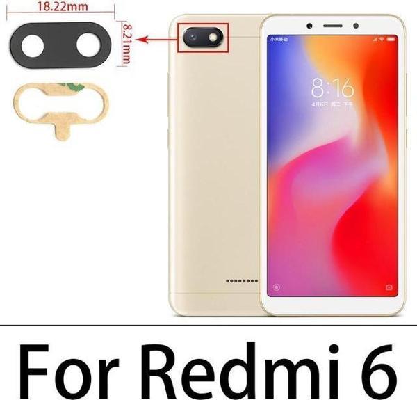 Tkgz Xiaomi REDMİ 6 Arka Kamera Camı Lens Yapışkanlı - Image 1
