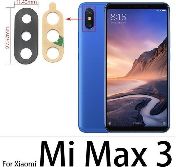 Tkgz Xiaomi Mİ MAX 3 Arka Kamera Camı Lens Yapışkanlı - Image 1