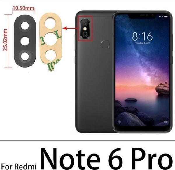 Tkgz Xiaomi REDMİ NOTE6 PRO Arka Kamera Camı Lens Yapışkanlı - Image 1