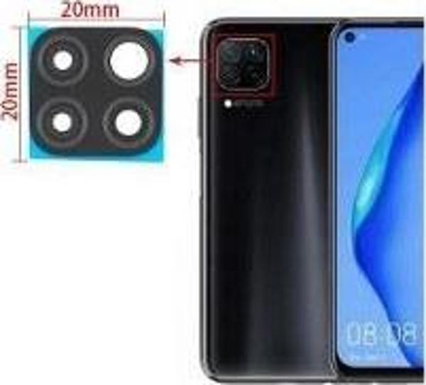 Tkgz Huawei P40 LİTE Arka Kamera Camı Lens Yapışkanlı - Image 1
