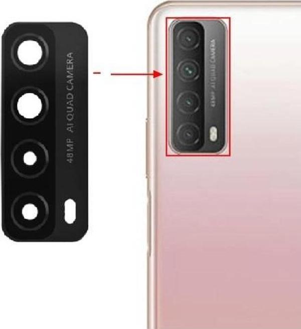 Tkgz Huawei PSMART 2021 Arka Kamera Camı Lens Yapışkanlı - Image 1