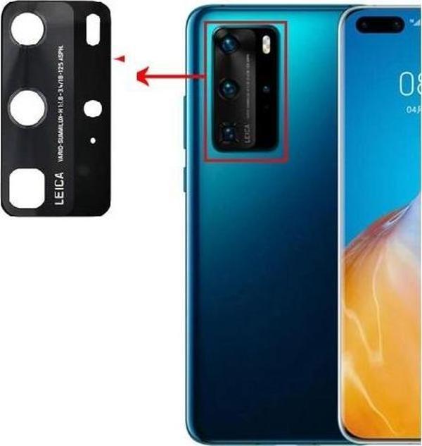 Tkgz Huawei P40 PRO Arka Kamera Camı Lens Yapışkanlı - Image 1