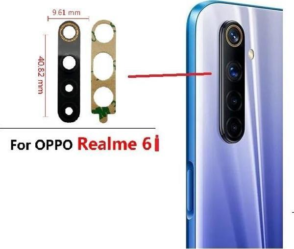 Tkgz OPPO REALME 6İ Arka Kamera Camı Lens Yapışkanlı - Image 1