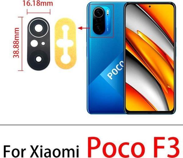 Tkgz Xiaomi POCOPHONE F3 Arka Kamera Camı Lens Yapışkanlı - Image 1