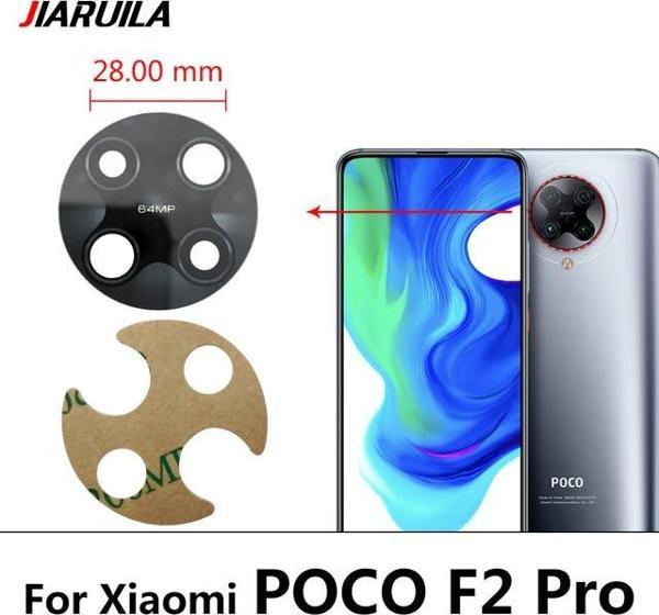 Tkgz Xiaomi POCOPHONE F2 PRO Arka Kamera Camı Lens Yapışkanlı - Image 1