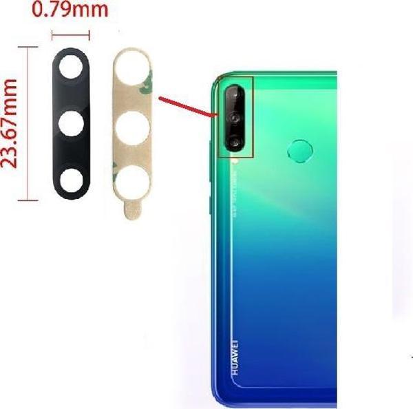 Tkgz Huawei P40 LİTE E Arka Kamera Camı Lens Yapışkanlı - Image 1