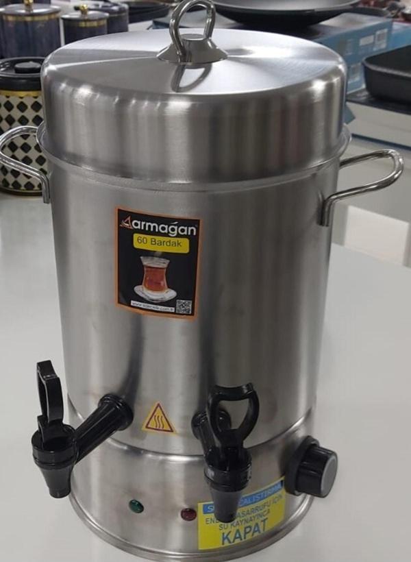Armağan 60 Bardak 1500w Çelik Termostatlı Semaver Siyah-plastik - Image 1