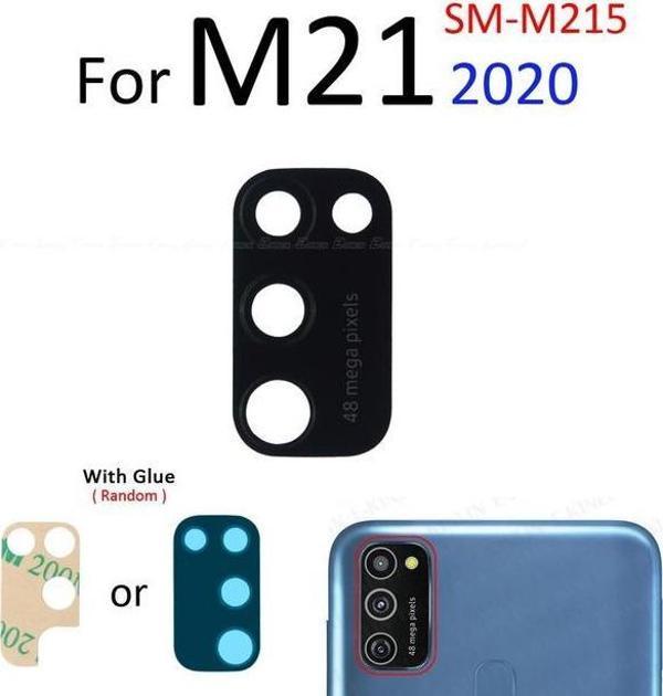 Tkgz Samsung Galaxy M21 Arka Kamera Camı Lens Yapışkanlı - Image 1