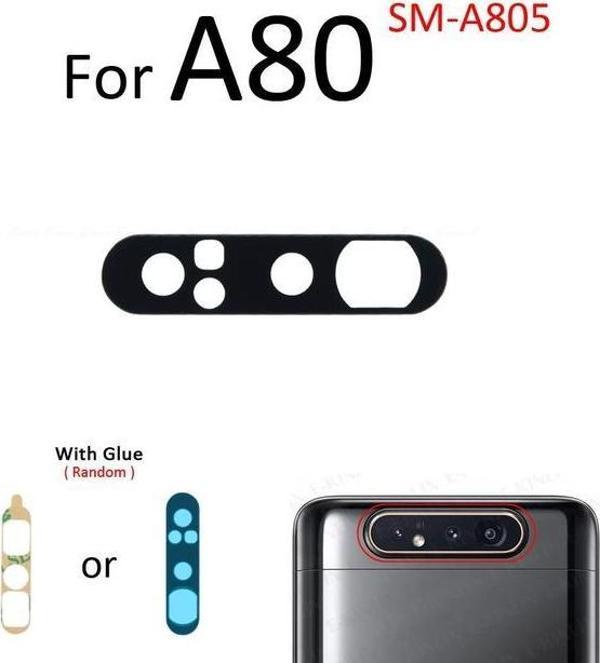 Tkgz Samsung Galaxy A80 Arka Kamera Camı Lens Yapışkanlı - Image 1