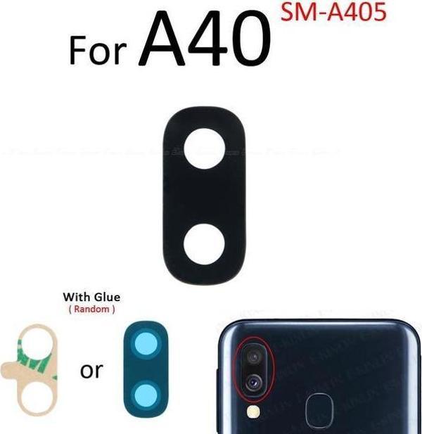 Tkgz Samsung Galaxy A40 Arka Kamera Camı Lens Yapışkanlı - Image 1