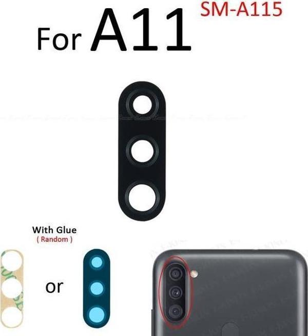 Tkgz Samsung Galaxy A11 Arka Kamera Camı Lens Yapışkanlı - Image 1